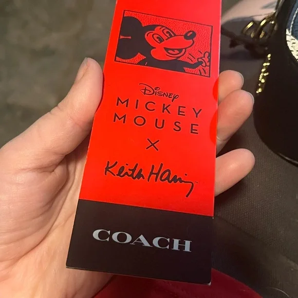 Coach Red and Black Mickey Mouse Tag - Picture 5 of 5